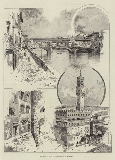 Wizyta królowej we Włoszech, widoki Florencji autorstwa Joseph Holland Tringham