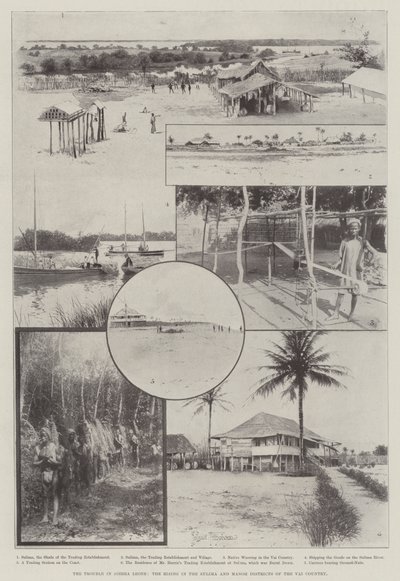 Kłopoty w Sierra Leone, powstanie w dystryktach Sulima i Manoh w kraju Vai autorstwa Joseph Holland Tringham
