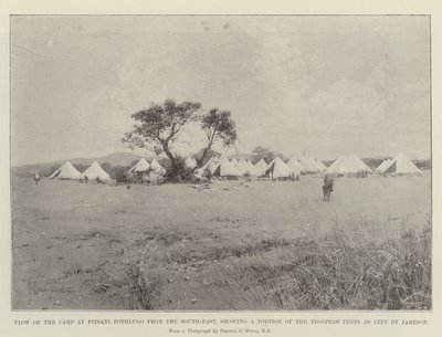 Widok na obóz w Pitsani Pothlugo od południowego wschodu, ukazujący część namiotów żołnierzy pozostawionych przez Jamesona autorstwa Joseph Holland Tringham