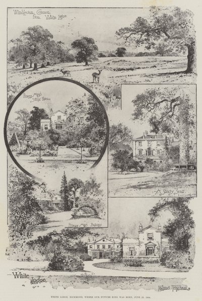 White Lodge, Richmond, gdzie urodził się nasz przyszły król, 23 czerwca 1894 (rycina) autorstwa Joseph Holland Tringham