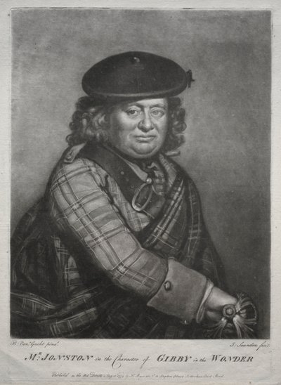 Alexander Jonston w postaci Gibby in The Wonder, 1774. autorstwa Joseph I Saunders