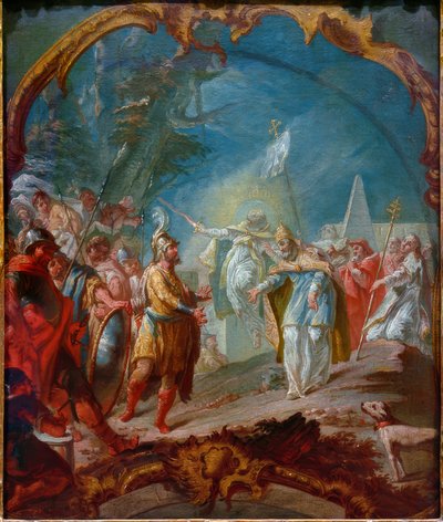 Attila przed papieżem Leonem I. autorstwa Joseph Ignaz Appiani