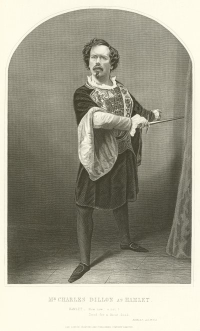 Pan Charles Dillon jako Hamlet, Akt III, Scena IV autorstwa Joseph Kenny Meadows