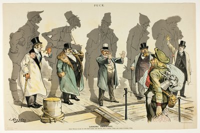 Patrząc wstecz, z Pucka autorstwa Joseph Keppler