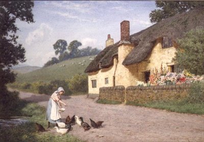 Domek z Devonshire (akwarela) autorstwa Joseph Kirkpatrick
