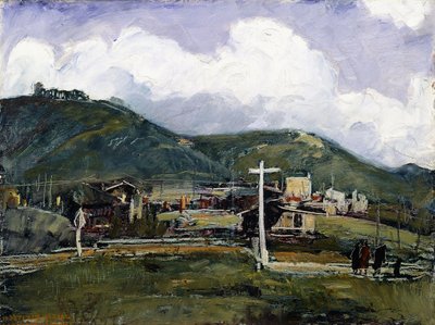 Deszczowy dzień, Laguna (olej na masonicie) autorstwa Joseph Kleitsch