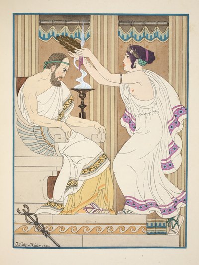 Złota korona, ilustracja z „Dzieła Hipokratesa”, 1934 autorstwa Joseph Kuhn Regnier