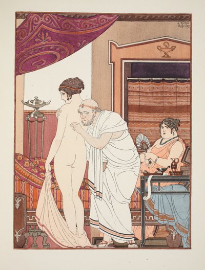 Dźwięki klatki piersiowej, ilustracja z „Dzieła Hipokratesa”, 1934 autorstwa Joseph Kuhn Regnier