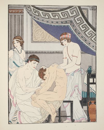 Korekta chiropraktyczna, ilustracja z „Dzieł Hipokratesa”, 1934 autorstwa Joseph Kuhn Regnier