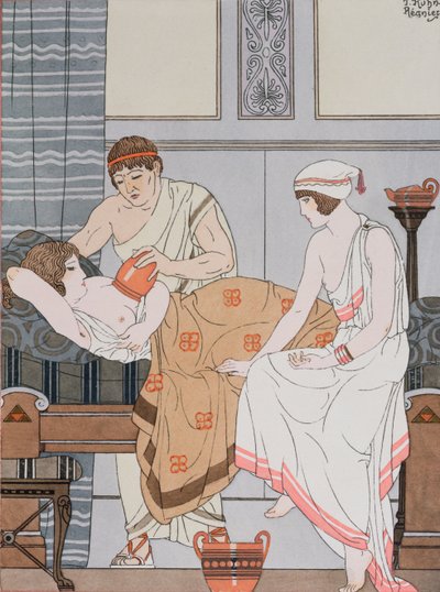 Cupping, ilustracja z "Dzieł wszystkich Hipokratesa", 1932 r. autorstwa Joseph Kuhn Regnier