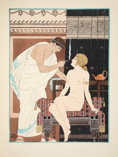 Terapia inhalacyjna, ilustracja z „Dzieł Hipokratesa”, 1934 autorstwa Joseph Kuhn Regnier