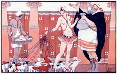 Trzy Prix Féminins - Nagroda małej starej babci z dużej rodziny - ilustracja z la Vie Parisienne 1919 autorstwa Joseph Kuhn Regnier