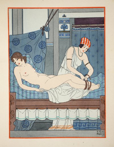 Wiązanie nóg razem, ilustracja z „Dzieła Hipokratesa”, 1934 autorstwa Joseph Kuhn Regnier