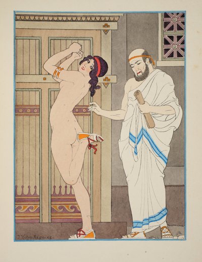 Młodzieńcze swawole, ilustracja z "Dzieł Hipokratesa", 1934 autorstwa Joseph Kuhn Regnier