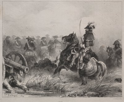 Scena kawalerii autorstwa Joseph Louis Hippolyte Bellange