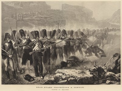 Tylna straż chroniąca konwój autorstwa Joseph Louis Hippolyte Bellange