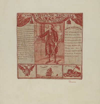 Tkanina drukowana Jerzego Waszyngtona, ok. 1930 r. 1939. autorstwa Joseph Lubrano