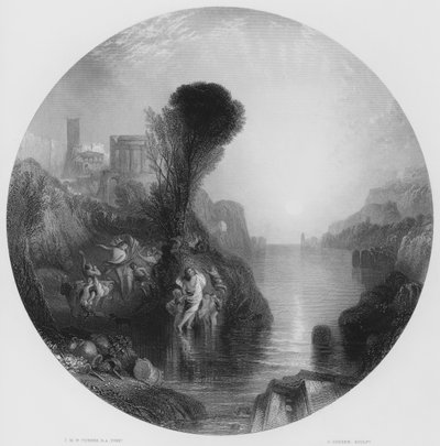 Bachus i Ariandne, ze zdjęcia w Galerii Narodowej (rycina) autorstwa Joseph Mallord William (after) Turner