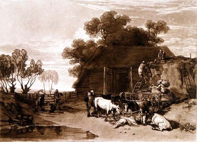 F.7.I The Straw Yard, z „Liber Studiorum”, grawerowane przez Charlesa Turnera autorstwa Joseph Mallord William (after) Turner