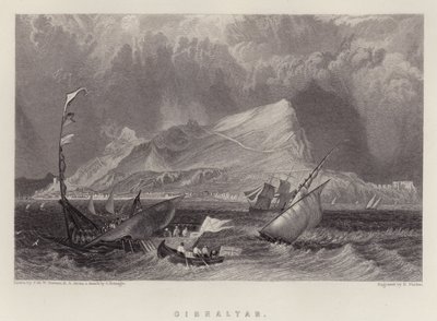 Gibraltar (kolor lito) autorstwa Joseph Mallord William (after) Turner