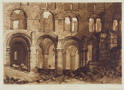 Katedra na Świętej Wyspie, ryty Charles Turner (1773-1857) 1808 (grafika) autorstwa Joseph Mallord William (after) Turner