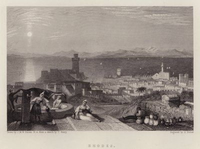 Rodos (kolor lito) autorstwa Joseph Mallord William (after) Turner