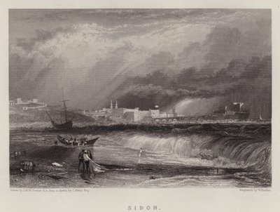 Sydon (kolor lito) autorstwa Joseph Mallord William (after) Turner