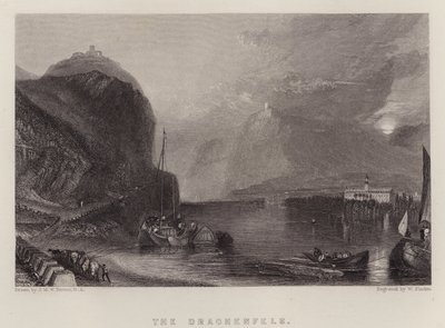 Drachenfels (kolor lito) autorstwa Joseph Mallord William (after) Turner