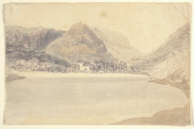 Grassmere qucha hinaspa Iglesia (acuarela lapizpa hawanpi papelpi)pulido autorstwa Joseph Mallord William (attr.to) Turner