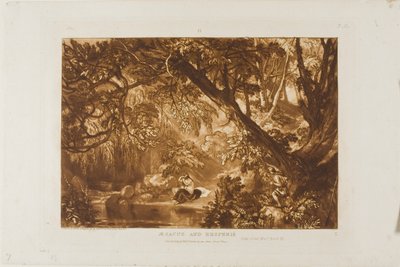 Aesacus i Hesperia, tablica 66 z Księgi Studiów autorstwa Joseph Mallord William Turner