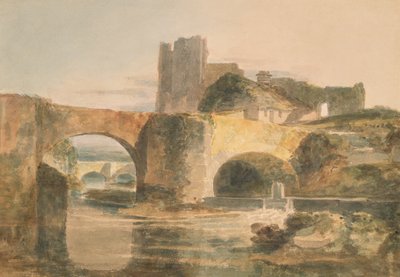 Most i zamek Brecon, ok. 1795 (akwarela na papierze) autorstwa Joseph Mallord William Turner