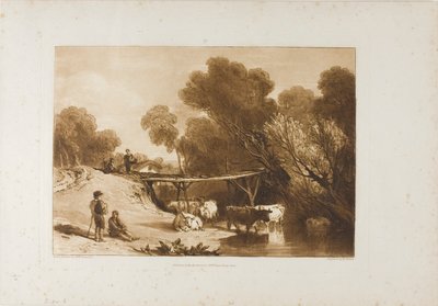 Most i krowy, tablica 2 z Liber Studiorum autorstwa Joseph Mallord William Turner