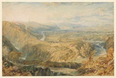 Crook of Lune, patrząc w kierunku zamku Hornby, 1816-1818 ok autorstwa Joseph Mallord William Turner