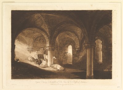 Krypta opactwa Kirkstall Liber Studiorum, część VIII, tablica 39, 11 lutego 1812 r. autorstwa Joseph Mallord William Turner