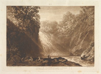 Rysunek Clyde Liber Studiorum, cz. IV, tablica 18, 29 marca 1809. autorstwa Joseph Mallord William Turner