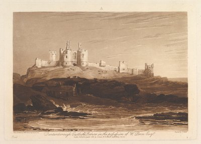 Dunstanborough Castle Liber Studiorum, część III, tablica 14, 10 czerwca 1808 r. autorstwa Joseph Mallord William Turner