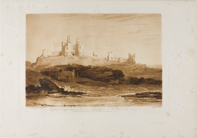 Zamek Dunstanborough, tablica 14 z Liber Studiorum autorstwa Joseph Mallord William Turner
