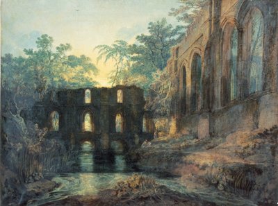 Opactwo fontann (akwarela) autorstwa Joseph Mallord William Turner