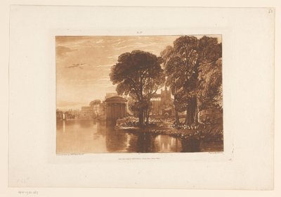 Widok na Isleworth z Tamizy Isleworth Studia krajobrazowe (tytuł serii) Liber Studiorum (tytuł serii) autorstwa Joseph Mallord William Turner