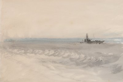 Morze szare, łódź płynąca na lądzie, ok. 1845-50 (akwarela na papierze) autorstwa Joseph Mallord William Turner