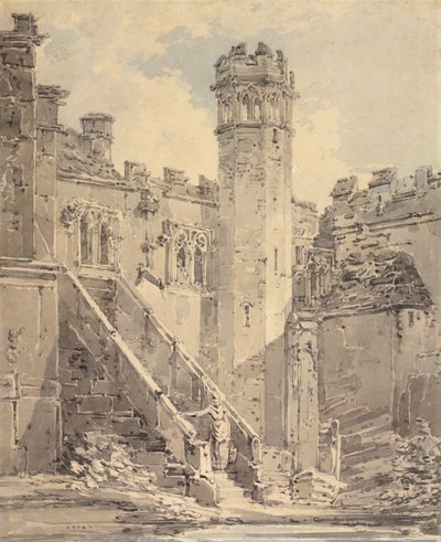 Haddon Hall w pobliżu Bakewell w hrabstwie Derbyshire autorstwa Joseph Mallord William Turner