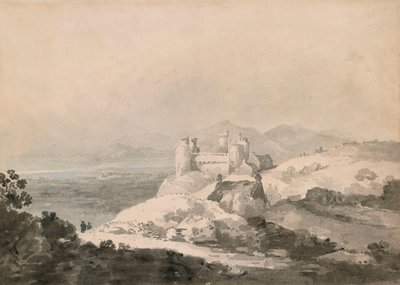 Zamek Harlech, Walia, od południa autorstwa Joseph Mallord William Turner