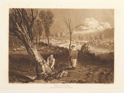 Hedging and Ditching Liber Studiorum, część X, tablica 47, 23 maja 1812 r. autorstwa Joseph Mallord William Turner