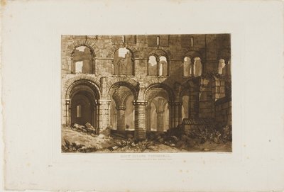 Katedra na Świętej Wyspie, tablica 11 z Liber Studiorum autorstwa Joseph Mallord William Turner