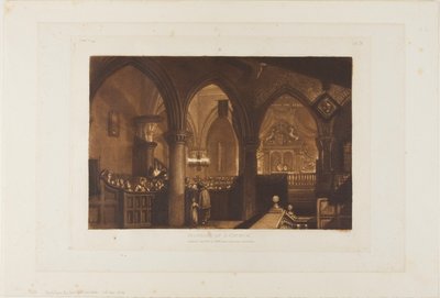 Wnętrze kościoła, tablica 70 z Liber Studiorum autorstwa Joseph Mallord William Turner