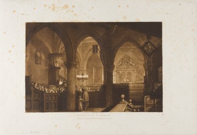 Wnętrze kościoła, tablica 70 z Liber Studiorum autorstwa Joseph Mallord William Turner