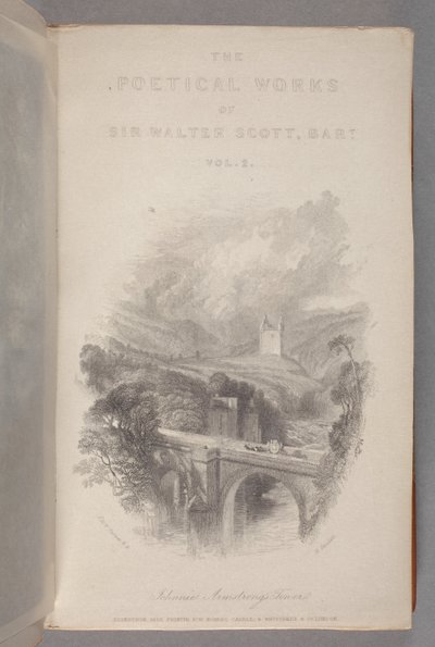 Wieża Johnniego Armstronga oprawiona w tom. II Dzieł poetyckich Sir Waltera Scotta autorstwa Joseph Mallord William Turner