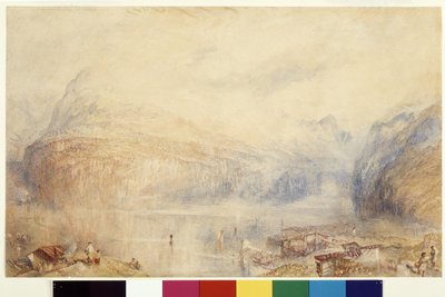 Jezioro Czterech Kantonów z Brunnen (akwarela i gwasz na białym papierze) autorstwa Joseph Mallord William Turner