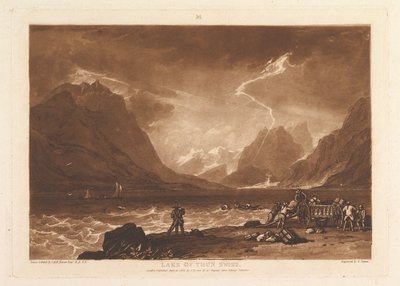 Jezioro Thun, Swiss Liber Studiorum, cz. III, tablica 15, 10 czerwca 1808 r. autorstwa Joseph Mallord William Turner