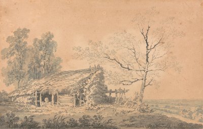 Pejzaż ze stodołą, ok. 1795 (grafit i wash na papierze) autorstwa Joseph Mallord William Turner